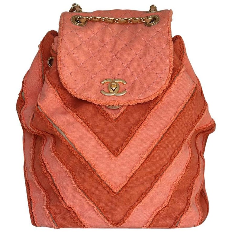 Chanel Coco Cuba Patchwork Canvas Chevron Backpack at 1stdibs