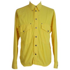 Retro Gianni Versace Couture Cowboy Yellow  Italian Shirt, 1990