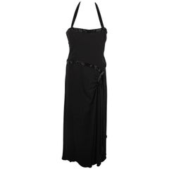 Valentino Black Silk Halterneck Gown Evening Dress 