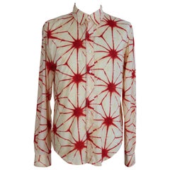 Jean Paul Gaultier Beige Red Spotted Psychedelic Shirt, 1990s