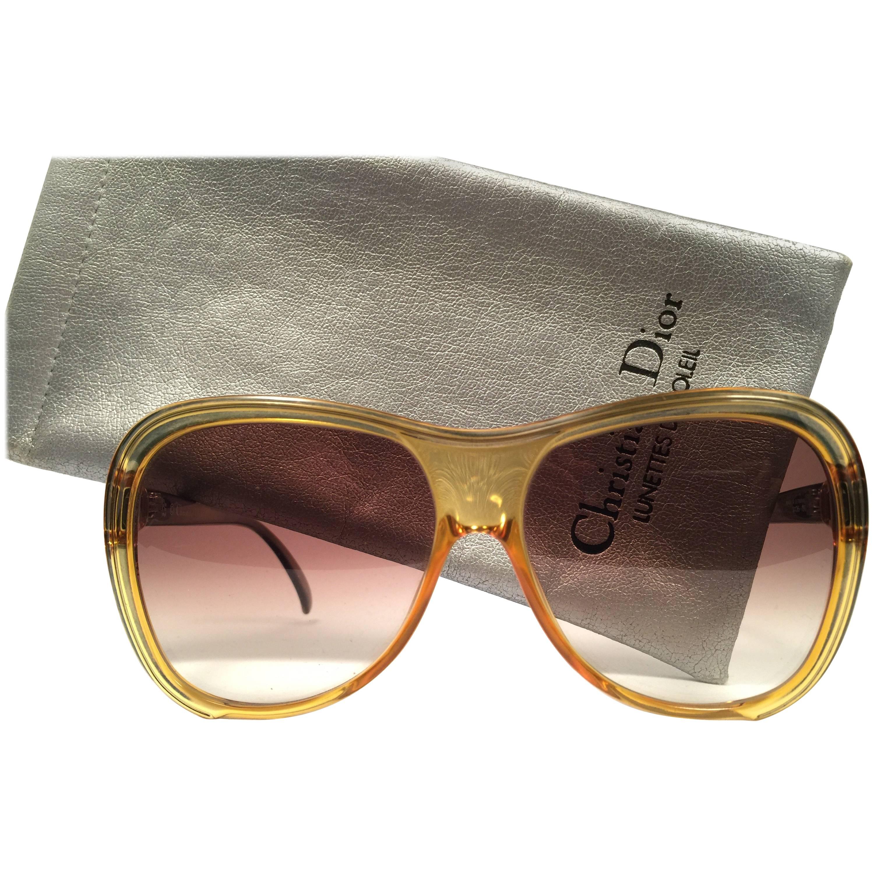 New Vintage Christian Dior 2125 Oversized Translucent Optyl 1980 Sunglasses 