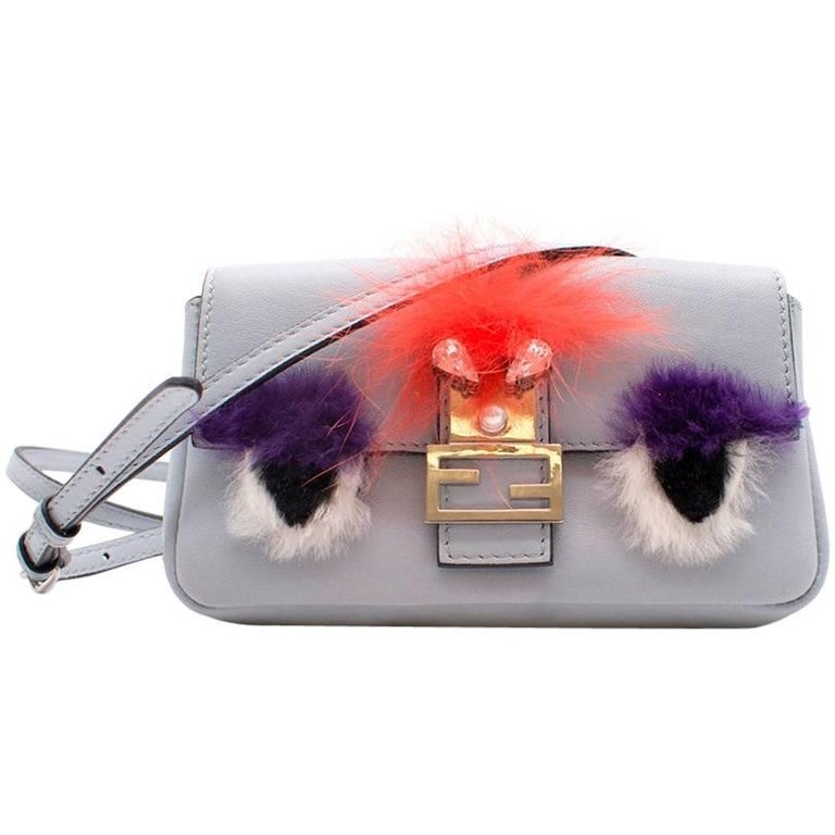 Fendi micro 'Baguette' Bag Bugs crossbody bag For Sale at 1stDibs