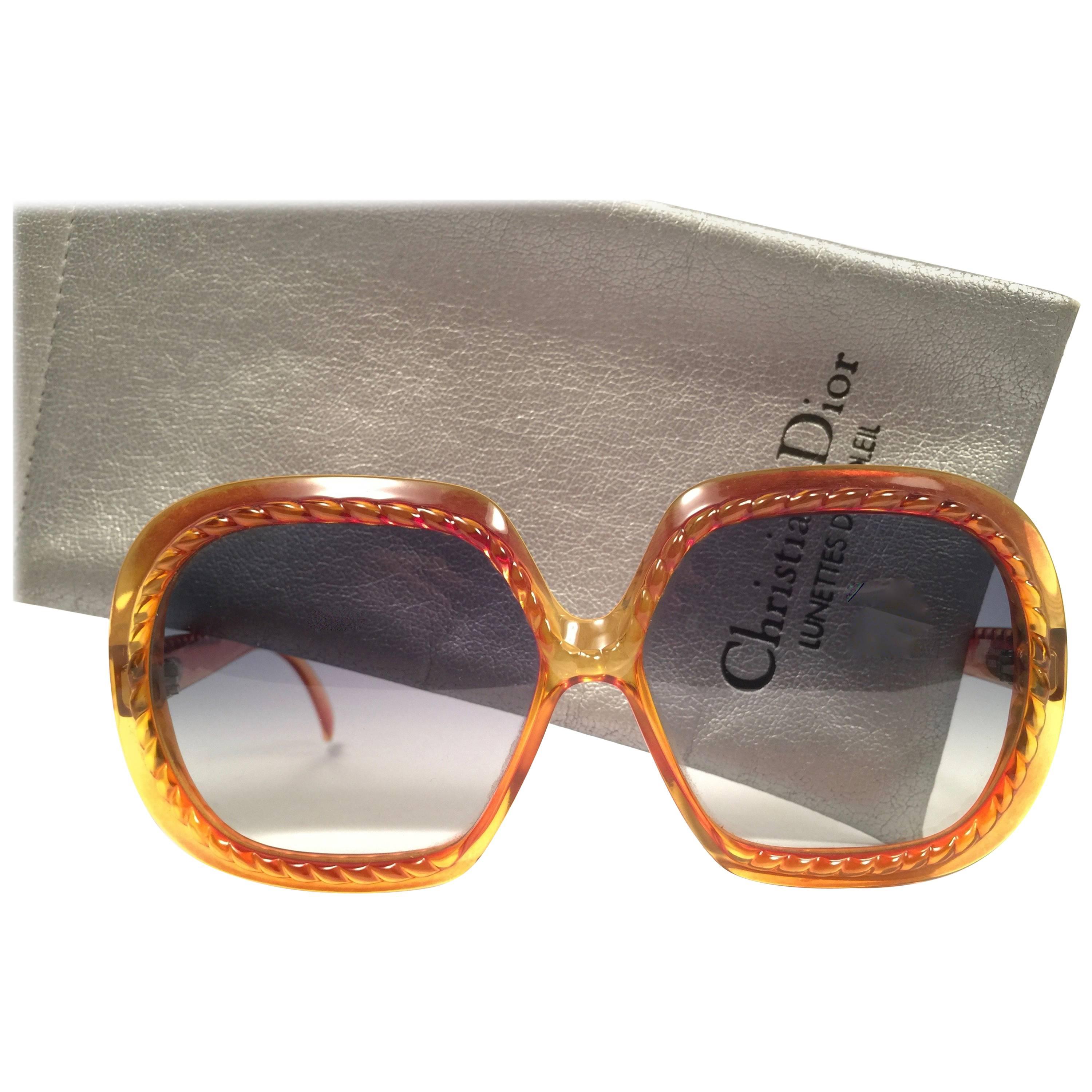 New Vintage Christian Dior 2060 Oversized Translucent Optyl 1980 Sunglasses 