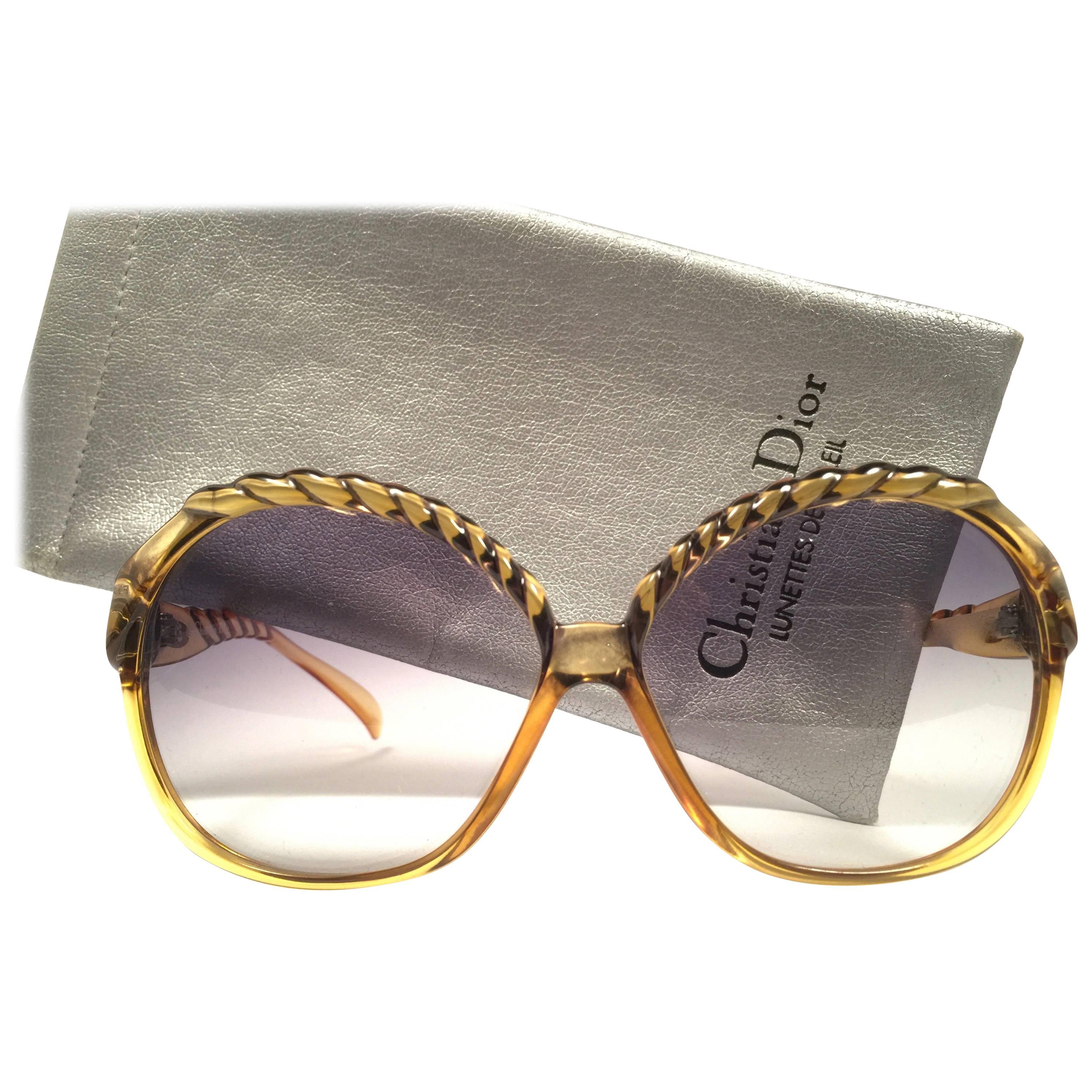 New Vintage Christian Dior 2063 20 Oversized Translucent Optyl 1980 Sunglasses 
