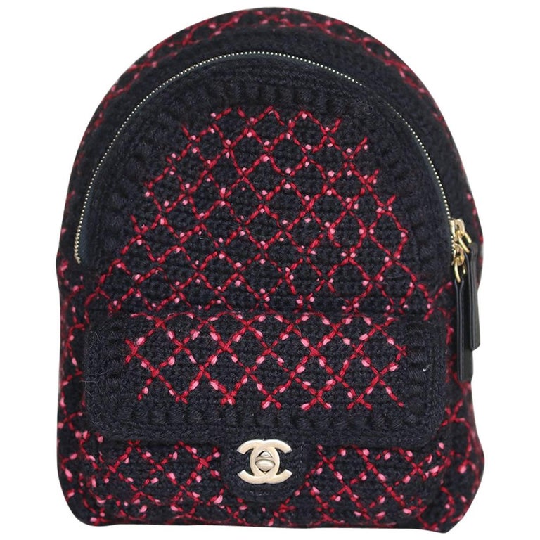 Chanel Wool Knit Mini Tweed Backpack Bag at 1stDibs  chanel tweed backpack,  knit backpack, chanel wool bag