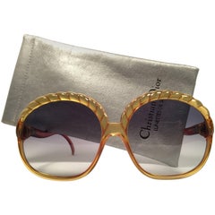 Christian Dior 2062 Vintage Amber Oversized Optyl Sunglasses, 1980s
