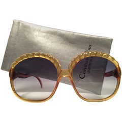 Christian Dior 2062 Vintage Amber Oversized Optyl Sunglasses, 1980s 