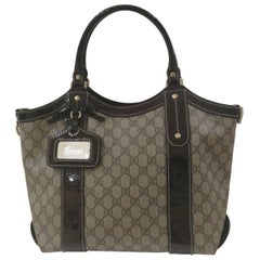 Vintage Gucci Textile Patent Leather Bow GG Shoulder Bag