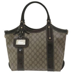 Gucci Textile Patent Leather Bow GG Shoulder Bag