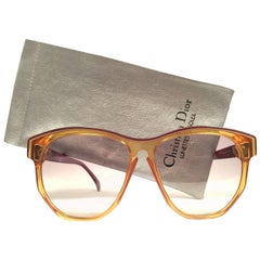 New Vintage Christian Dior 2093 Oversized Amber Optyl 1970 Sunglasses 