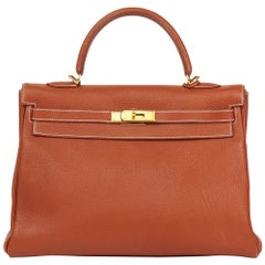 2001 Hermes Brique Togo Leather Kelly 32cm Retourne
