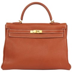 2001 Hermes Brique Togo Leather Kelly 32cm Retourne 