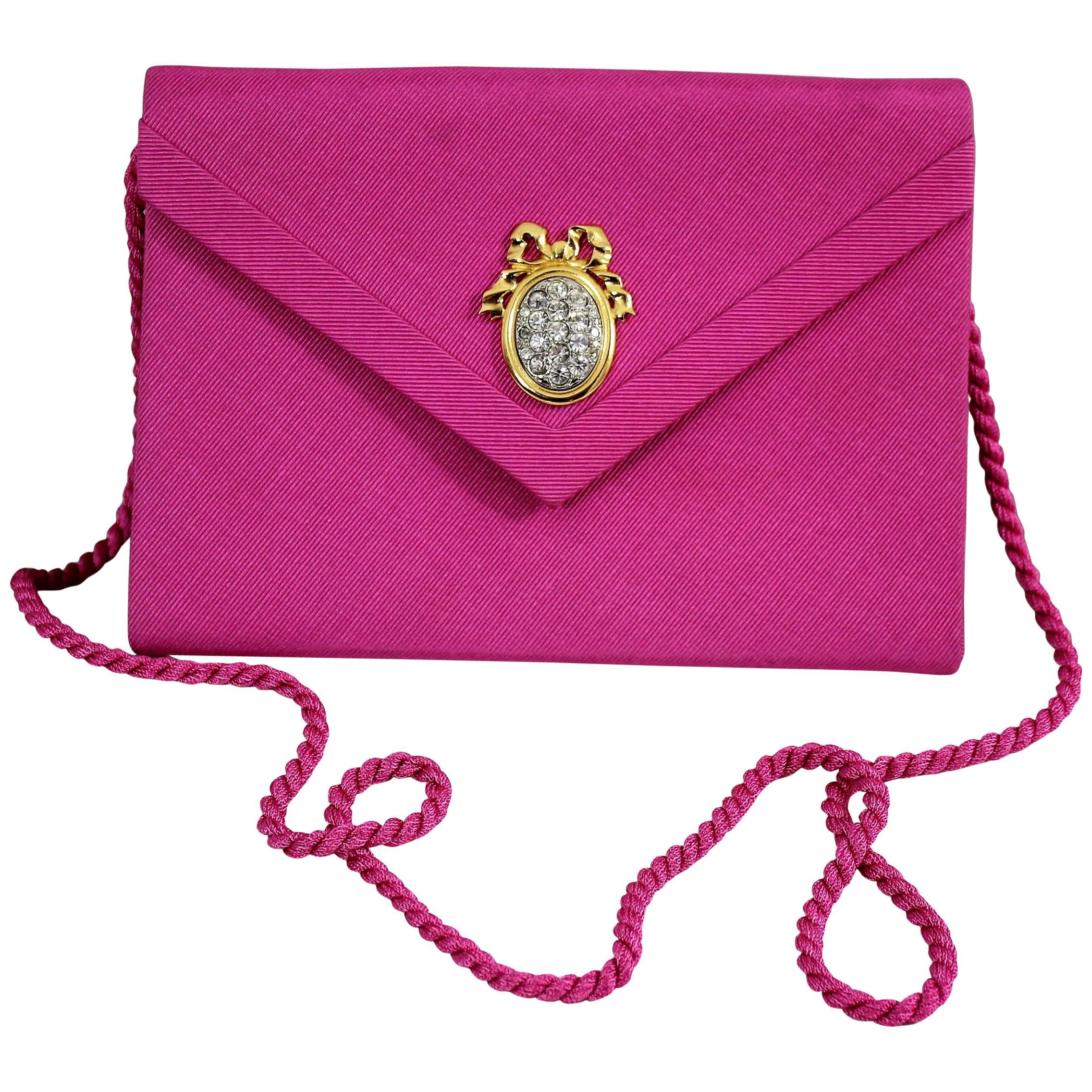 Christian Dior Vintage Boutique Pink Silk Clutch