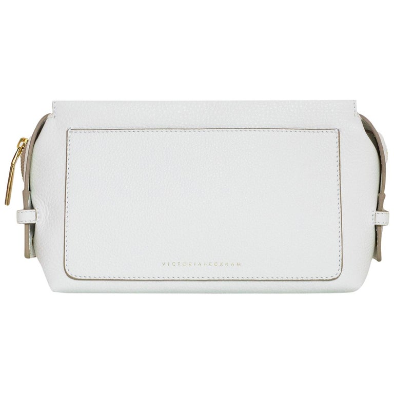 Victoria Beckham White Leather Cosmetic Bag For Sale at 1stDibs