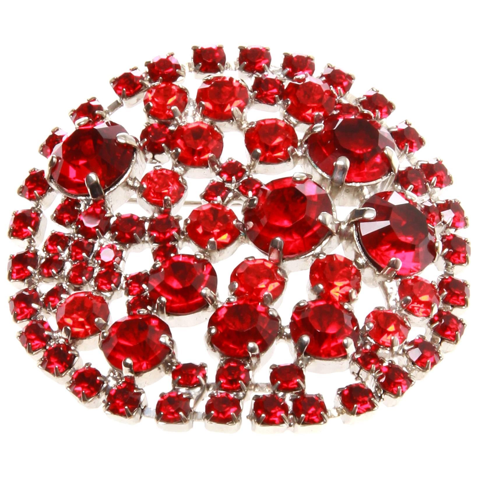 Vintage Christian Lacroix Red Stone Brooch