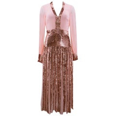 Temperley London Pink Beaded Sheer Gown