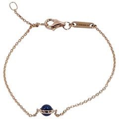 Rose Gold Piaget Lapis Lazuli Station Chain Bracelet