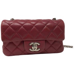 Red Chanel Mini Mini Leather Crossbody Bag