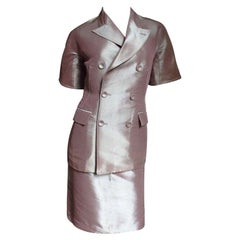 Jean Paul Gaultier Blush Pink Silk Skirt Suit