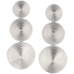 Antonio Bernardo Triple Disc Drop Silver Earrings