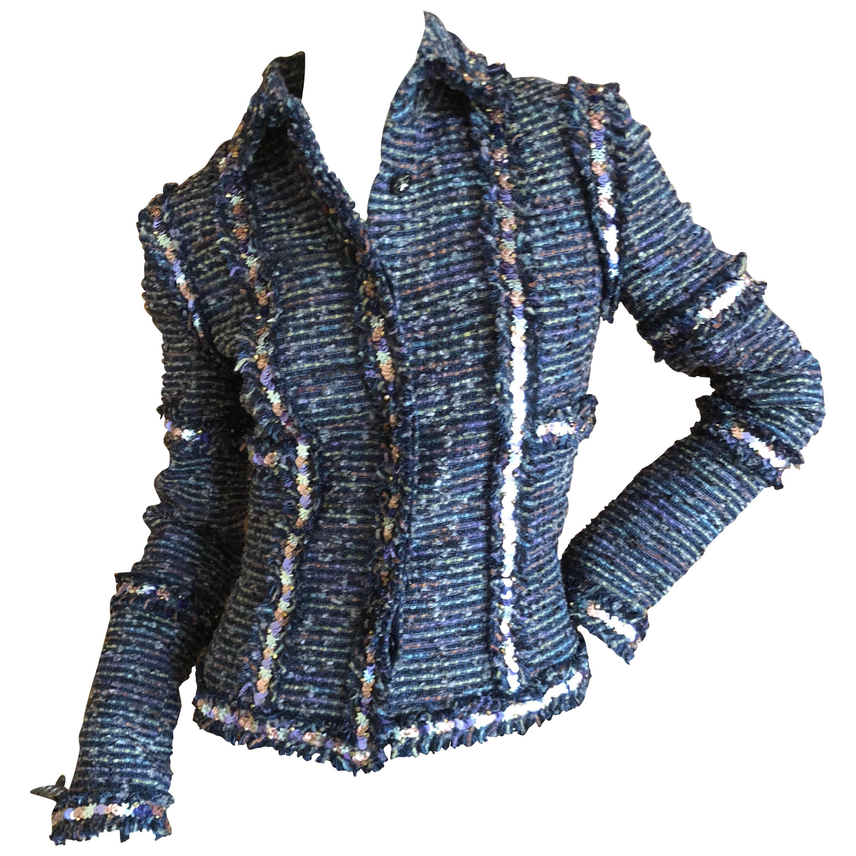 Chanel "Made in Paris" Fantasy Tweed Jacket with Sequin Accents, Fall 2005