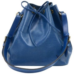 Louis Vuitton Vintage Petit Noe Blue Epi Leather Shoulder Bag