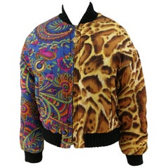 Vintage Versace Jeans Couture Multicoloured Wool Bomber