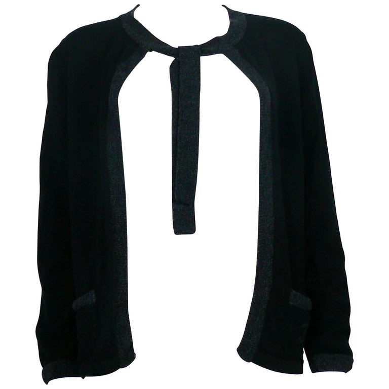 Chanel Employee Uniform Black Wool Cardigan with CC Logo Size M at 1stDibs  | chanel uniform not for resale, chanel uniform cardigan, chanel uniform  sweater