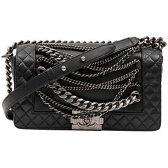 Chanel "Boy Enchained" Supple Black Lamb Leather Bag