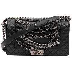 Chanel "Boy Enchained" Supple Black Lamb Leather Bag 