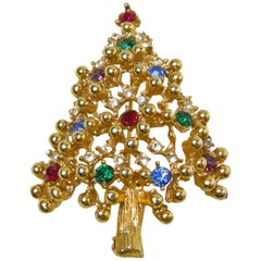 Vintage Signed Eisenberg Christmas Tree Pin