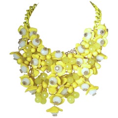 Yellow Floral Bib Necklace