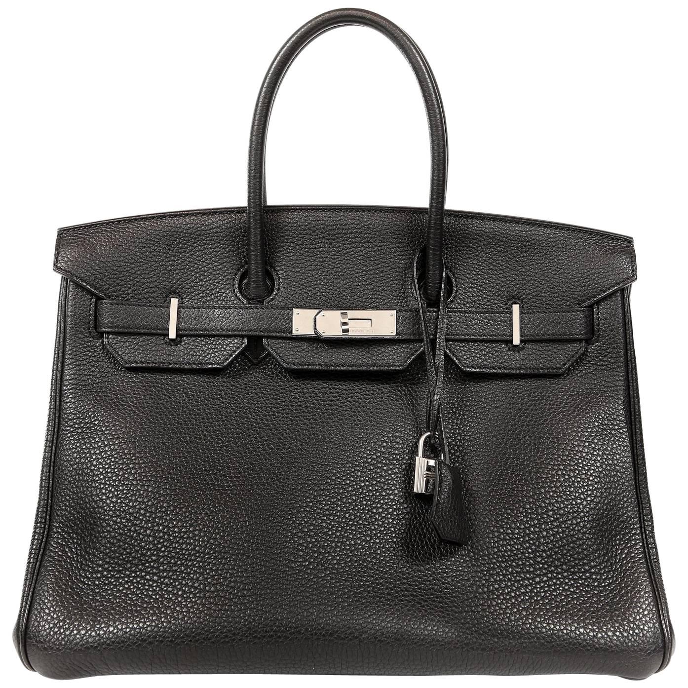 Hermès Black Togo Leather 35 cm Birkin Bag with Palladium HW