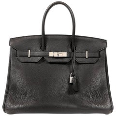 Hermès Black Togo Leather 35 cm Birkin Bag with Palladium HW