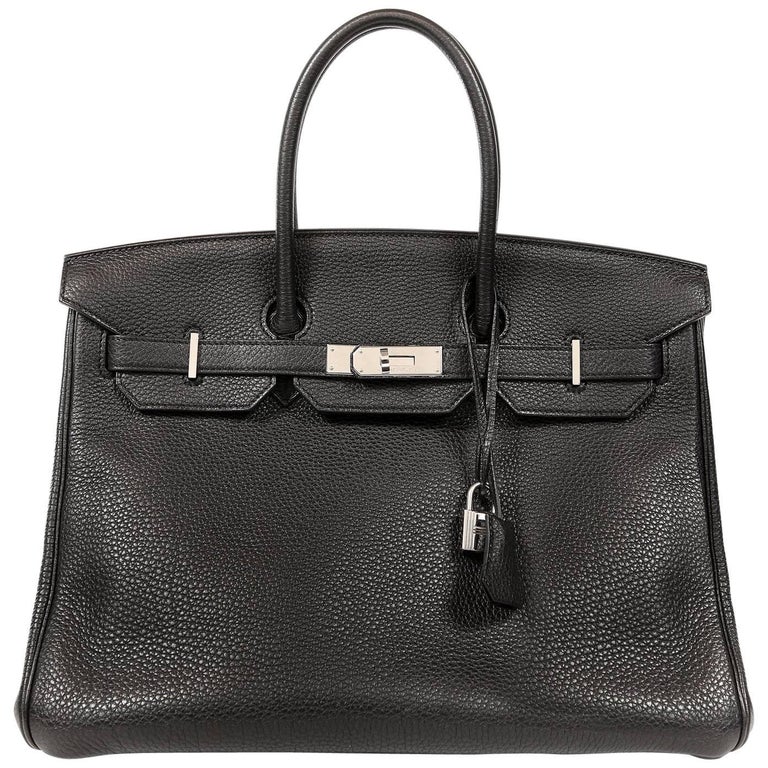 Hermès Black Togo Leather 35 cm Birkin Bag with Palladium HW at 1stdibs