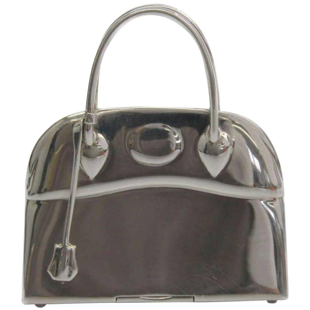 Hermes Genuine Sterling Silver Trinket Collectible Bag Box