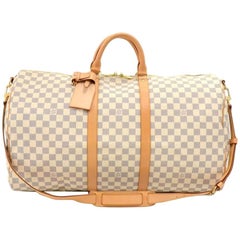 Louis Vuitton Keepall 55 Bandouliere Damier Azur Duffel Travel Bag + Strap