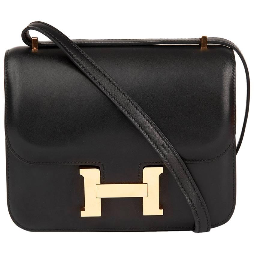 2016 Hermes Black Swift Leather Constance Mini 