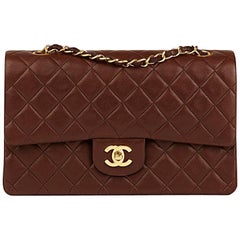 Chanel Chocolate Brown Quilted Vintage Medium Classic Double Flap Bag, 1990 