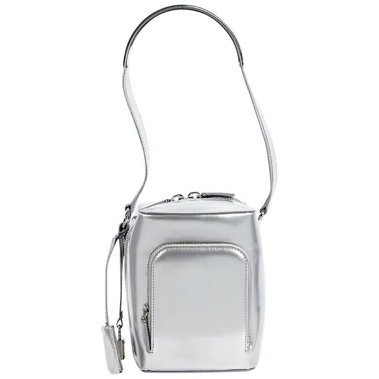 Salvatore Ferragamo Metallic Silver Mini Box Bag