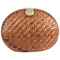Rattan Shoulder Handbag / Clutch made in Italy, 1960s  