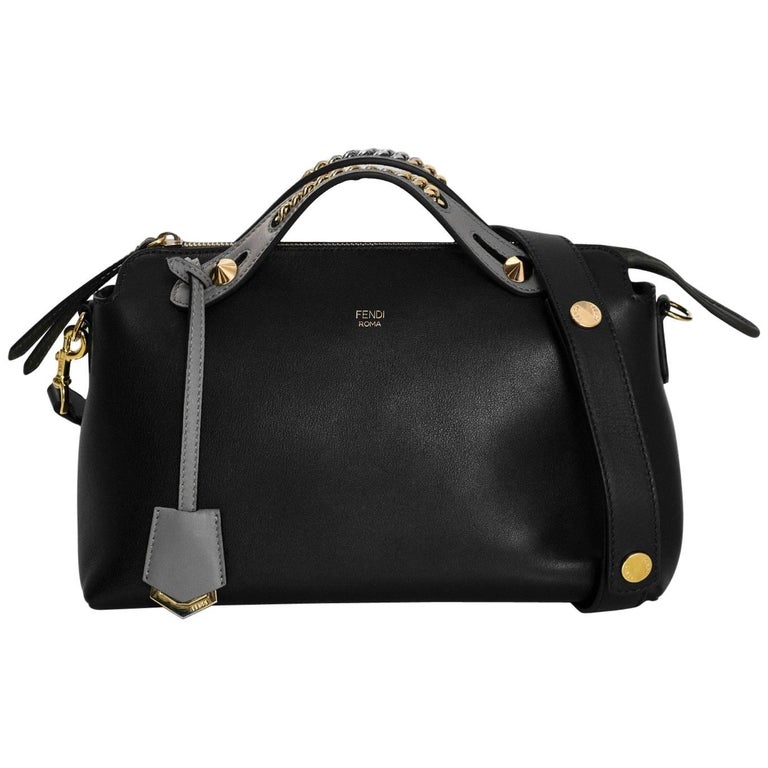 Fendi Mini By The Way Boston Bag In Calfskin Black