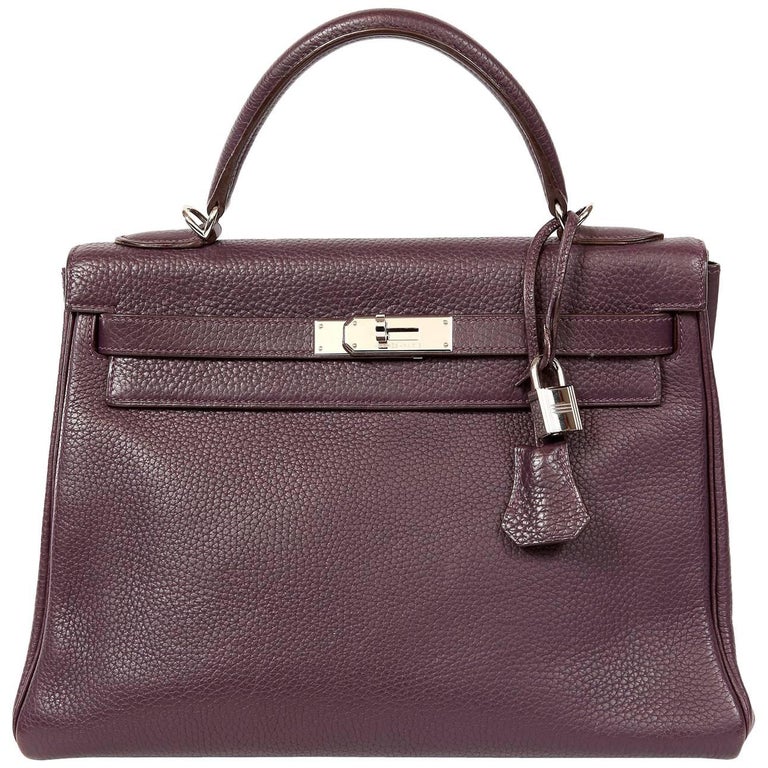 Hermès Raisin Togo 32 Cm Kelly Bag