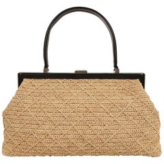 Chanel Raffia Straw  Framed Bag