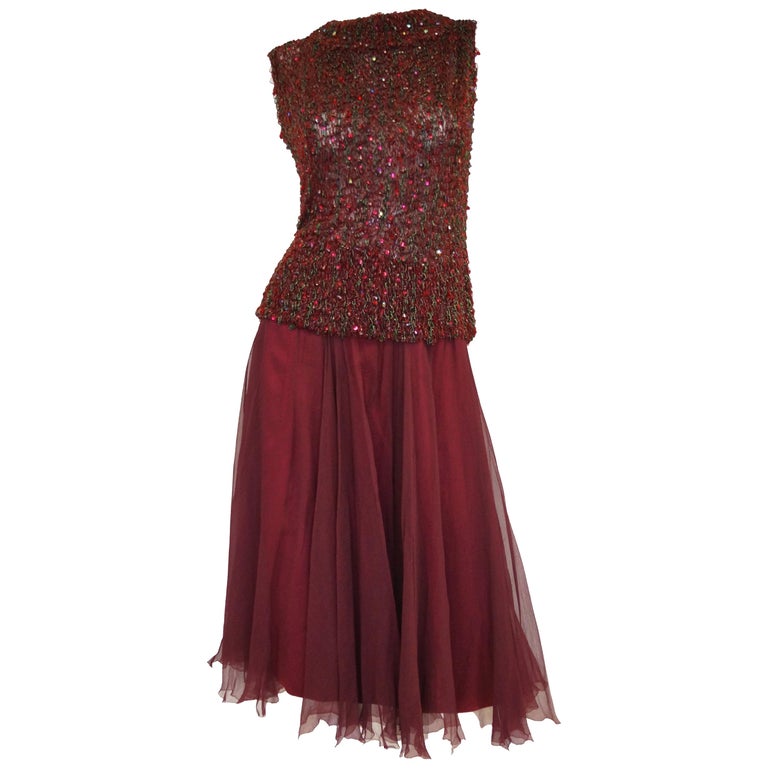 Yves Saint Laurent Couture Evening Dress Owned by Claudette Colbert, 1963  For Sale