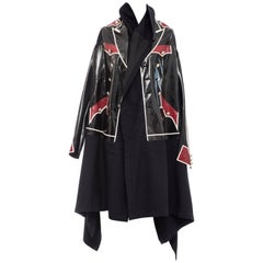 Comme des Garcons Runway Black Nylon Inset Vinyl Panels Coat,  Fall 2009