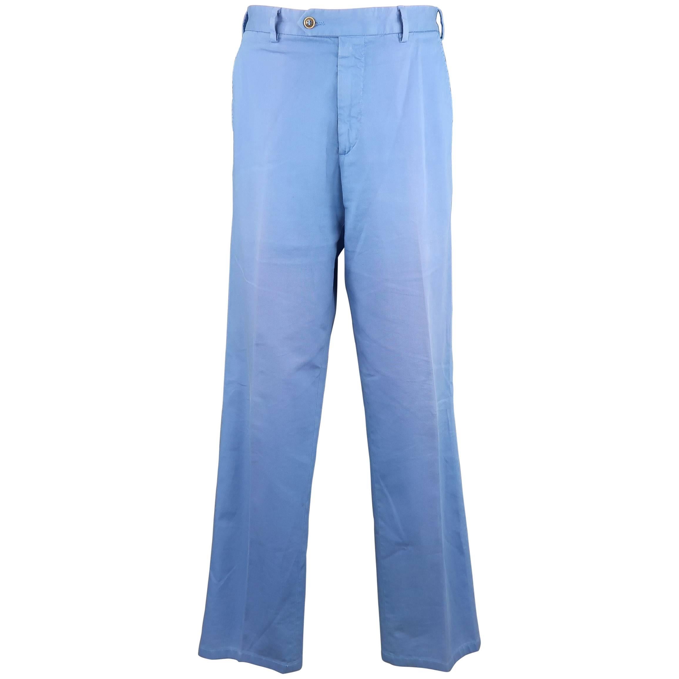 Men's LORO PIANA Size 34 Washed Blue Cotton Chino Pants