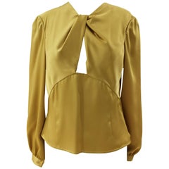 Versace Ochre Silk Blouse NWOT