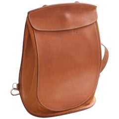 Rare Hermes Sacoche Pour Selle Backpack Saddle Bag Veau Natural Leather 1998
