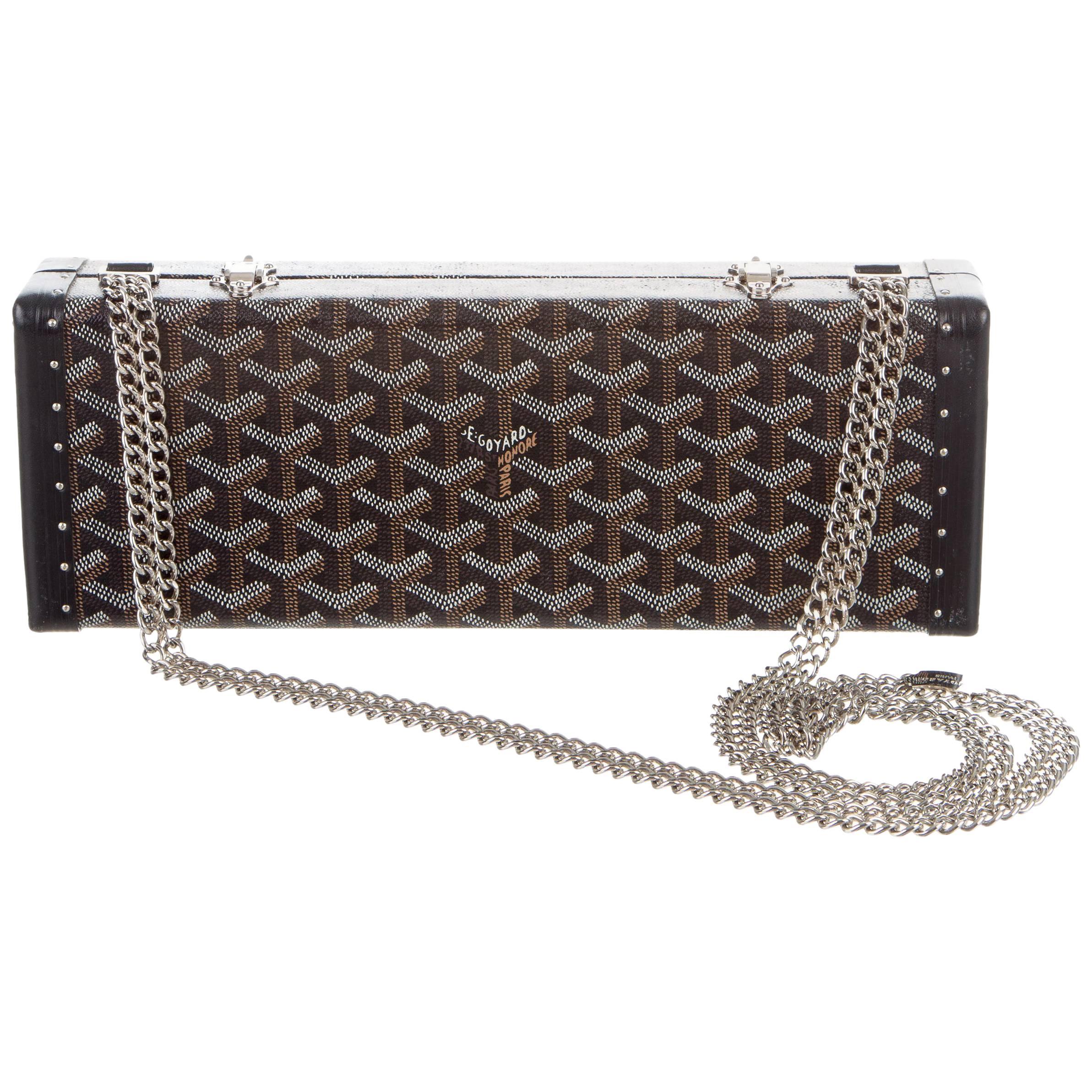 Goyard Black Goyardine Coated Canvas Senat II MGM Clutch at 1stDibs